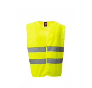 KAMIZELKA ODBLASKOWA NA RZEPY REFLEX+ - ŻÓŁTY FLUO