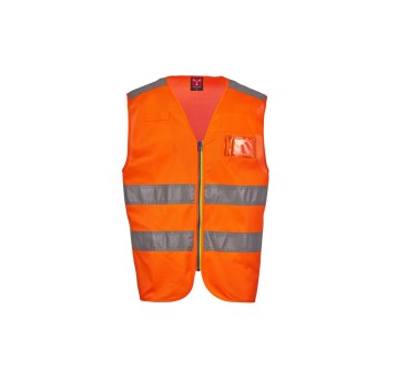 KAMIZELKA ODBLASKOWA ROZPINANA ACE - POMARAŃCZOWY FLUO