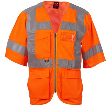 KAMIZELKA OSTRZEGAWCZA EXO MESH - POMARAŃCZOWY FLUO