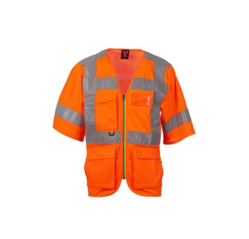 KAMIZELKA OSTRZEGAWCZA EXO MESH - POMARAŃCZOWY FLUO