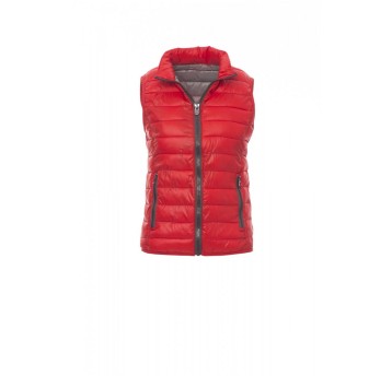 KAMIZELKA PUCHOWA OCIEPLANA DAMSKA CASUAL LADY - CZERWONY/SZARY