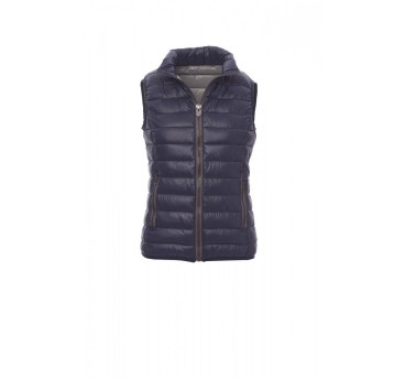 KAMIZELKA PUCHOWA OCIEPLANA DAMSKA CASUAL LADY - NIEBIESKI MUNDUROWY/SZARY