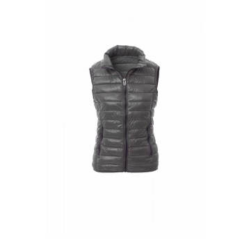 KAMIZELKA PUCHOWA OCIEPLANA DAMSKA CASUAL LADY - SZARY STALOWY/SZARY