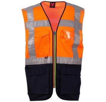 KAMIZELKA ROBOCZA EXTROVERT MESH - POMARAŃCZOWY FLUO-GRANATOWY