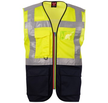 KAMIZELKA ROBOCZA EXTROVERT MESH - ŻÓŁTY FLUO-GRANATOWY