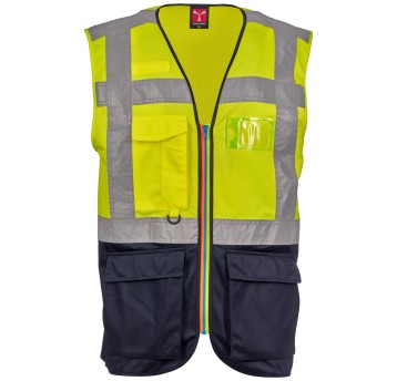 KAMIZELKA ROBOCZA EXTROVERT - ŻÓŁTY FLUO-GRANATOWY