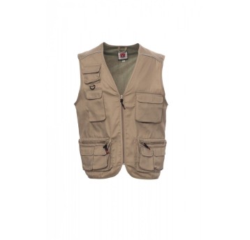 KAMIZELKA ROZPINANA MĘSKA POCKET - KHAKI
