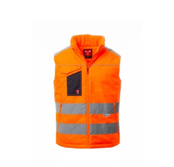 KAMIZELKA ROZPINANA OSTRZEGAWCZA UNISEX TASK - POMARAŃCZOWY FLUO/GRANATOWY