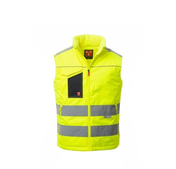 KAMIZELKA ROZPINANA OSTRZEGAWCZA UNISEX TASK - ŻÓŁTY FLUO/GRANATOWY