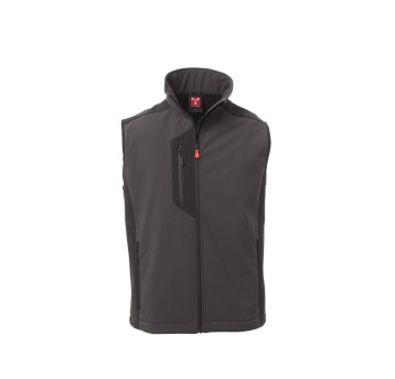 KAMIZELKA SOFTSHELL MĘSKA CORK - ANTRACYTOWY/CZARNY