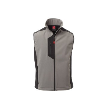 KAMIZELKA SOFTSHELL MĘSKA CORK - ZADYMIONY/CZARNY