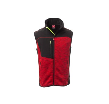KAMIZELKA SOFTSHELL MĘSKA TOUR - CZERWONY/CZARNO-ŻÓŁTY FLUO