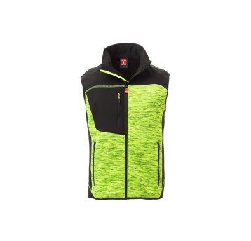 KAMIZELKA SOFTSHELL MĘSKA TOUR - ŻÓŁTY FLUO/CZARNY
