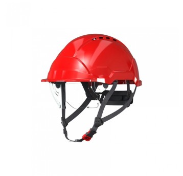 KASK PAB WH1-0 ZE ZINTEGROWANYMI OKULARAMI - CZERWONY