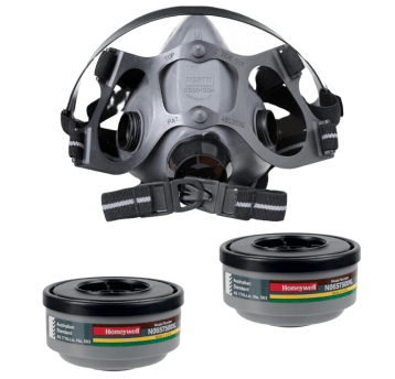 KOMPLET - PÓŁMASKA HONEYWELL NORTH N5500 - M + POCHŁANIACZ N06575009L ABEK1 (2SZT.)