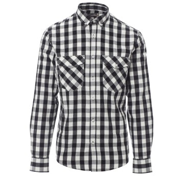 KOSZULA DŁUGI RĘKAW LABRADOR - CZARNY-BIAŁY W KRATKĘ