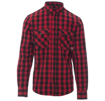 KOSZULA DŁUGI RĘKAW LABRADOR - CZERWONY-CZARNY W KRATKĘ