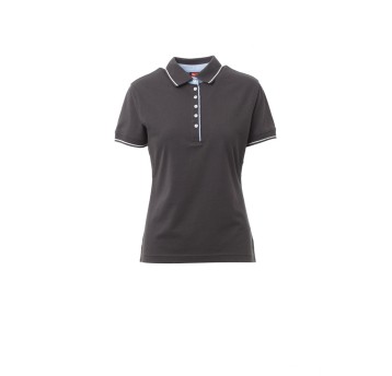 KOSZULKA POLO DAMSKA LEEDS - ANTRACITE/BIANCO