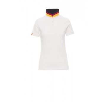 KOSZULKA POLO DAMSKA NATION LADY - BIAŁY/NIEMCY