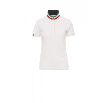 KOSZULKA POLO DAMSKA NATION LADY - BIAŁY/WŁOCHY