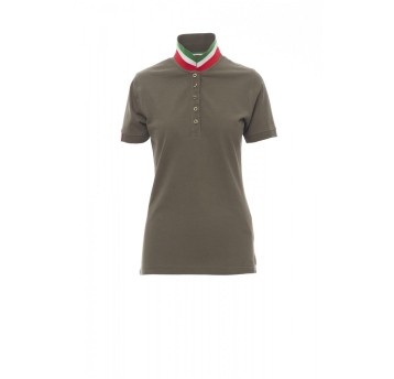 KOSZULKA POLO DAMSKA NATION LADY - ZIELONY WOJSKOWY/WŁOCHY