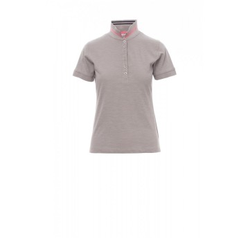 KOSZULKA POLO DAMSKA NAUTIC LADY - JASNOSZARY/CZARNO-FUKSJOWY FLUO