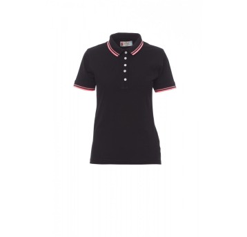 KOSZULKA POLO DAMSKA SKIPPER LADY - CZARNY/FUKSJOWY NEON