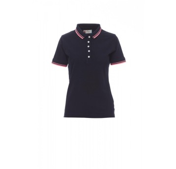 KOSZULKA POLO DAMSKA SKIPPER LADY - GRANATOWY/FUKSJOWY NEON