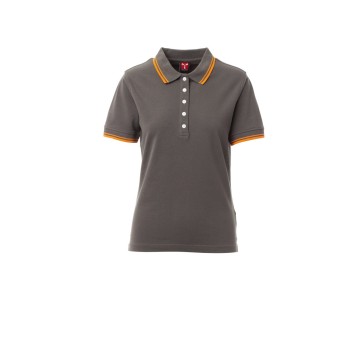 KOSZULKA POLO DAMSKA SKIPPER LADY - ZADYMIONY/POMARAŃCZOWY