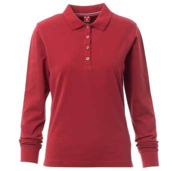 KOSZULKA POLO DŁUGI RĘKAW FLORENCE LADY - BORDOWY