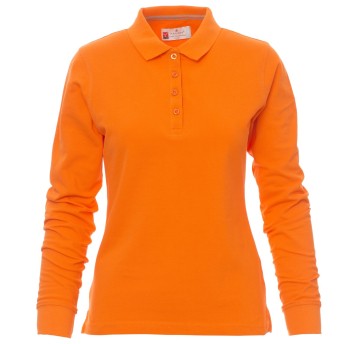 KOSZULKA POLO DŁUGI RĘKAW FLORENCE LADY - POMARAŃCZOWY