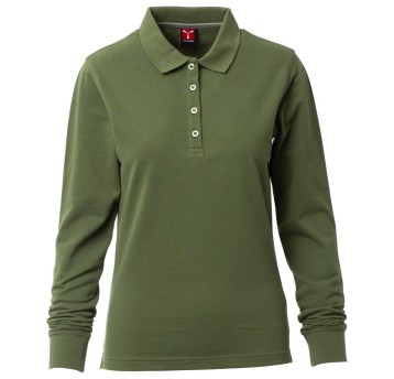 KOSZULKA POLO DŁUGI RĘKAW FLORENCE LADY - ZIELONY WOJSKOWY