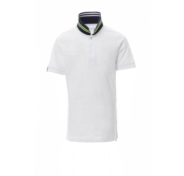 KOSZULKA POLO DZIECIĘCA NAUTIC KIDS - BIAŁY/GRANATOWO-BIAŁY/ŻÓŁTY FLUO