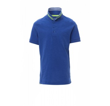 KOSZULKA POLO DZIECIĘCA NAUTIC KIDS - NAUTYCZNY KRÓLEWSKI NIEBIESKI/BIAŁO-ŻÓŁTY FLUO