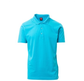 KOSZULKA POLO KRÓTKI RĘKAW AMALFI - BŁĘKIT TURKUSOWY