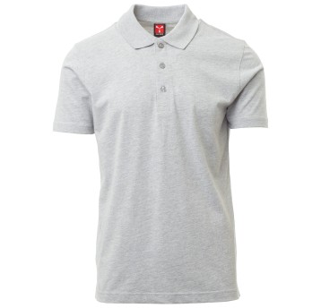 KOSZULKA POLO KRÓTKI RĘKAW AMALFI MELANGE - SZARY MELANŻ