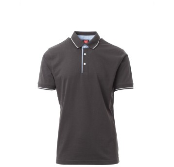 KOSZULKA POLO KRÓTKI RĘKAW CAMBRIDGE - ANTRACITE-BIANCO