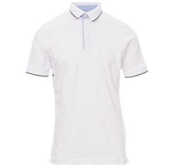 KOSZULKA POLO KRÓTKI RĘKAW CAMBRIDGE - BIAŁY-GRANATOWY