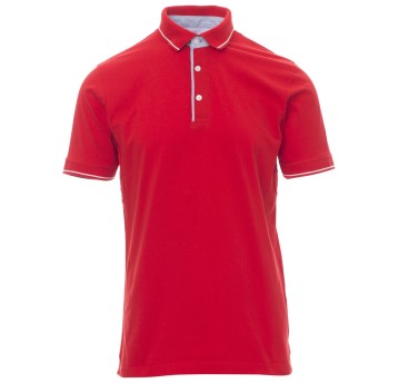 KOSZULKA POLO KRÓTKI RĘKAW CAMBRIDGE - CZERWONY-BIAŁY