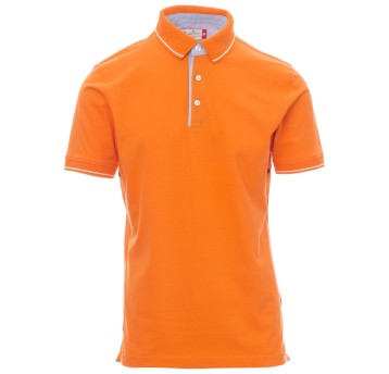 KOSZULKA POLO KRÓTKI RĘKAW CAMBRIDGE - POMARAŃCZOWY-BIAŁY