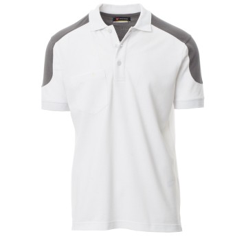 KOSZULKA POLO KRÓTKI RĘKAW COMPANY - BIANCO-SMOKE