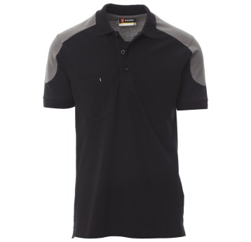 KOSZULKA POLO KRÓTKI RĘKAW COMPANY - CZARNY-ZADYMIONY