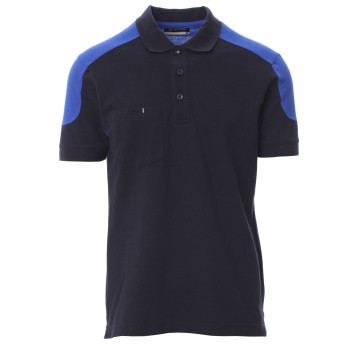 KOSZULKA POLO KRÓTKI RĘKAW COMPANY - GRANATOWY-KRÓLEWSKI NIEBIESKI