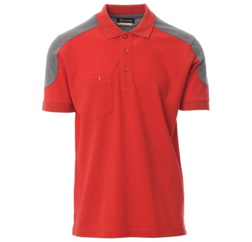 KOSZULKA POLO KRÓTKI RĘKAW COMPANY - ROSSO-SMOKE