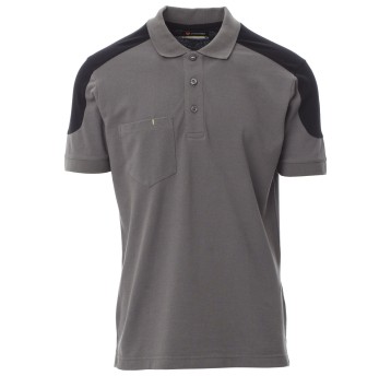 KOSZULKA POLO KRÓTKI RĘKAW COMPANY - ZADYMIONY-CZARNY