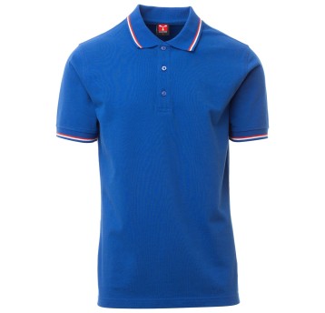 KOSZULKA POLO KRÓTKI RĘKAW FRANCE - KRÓLEWSKI NIEBIESKI