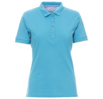 KOSZULKA POLO KRÓTKI RĘKAW GLAMOUR - BŁĘKIT TURKUSOWY
