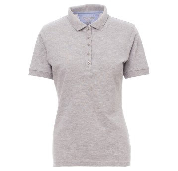 KOSZULKA POLO KRÓTKI RĘKAW GLAMOUR MELANGE - SZARY MELANŻ