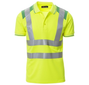 KOSZULKA POLO KRÓTKI RĘKAW GUARD+ - ŻÓŁTY FLUO-ŻELOWY ZIELONY