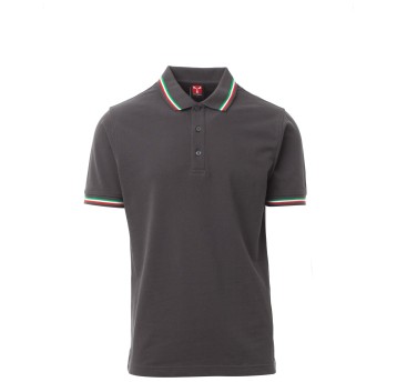 KOSZULKA POLO KRÓTKI RĘKAW ITALIA - ANTRACYTOWY